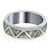 Gem Avenue Men's 925 Sterling Silver Mother of Pearl Southwestern Style 6mm Band