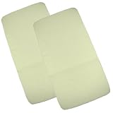 Pack of 2 Fitted Crib / Pram Sheets 100% Cotton - Plain Cream