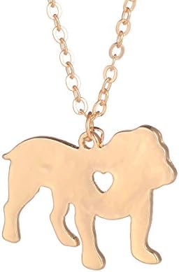 Gold Bulldog Necklace Bull Dog Pendant Dog Breed Charm Pets Memorial Gift New Puppy Christmas gift