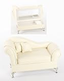 Juliana "Boudoir" High Back Cream Chaise Longue Cream Jewellery Box