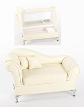 Juliana "Boudoir" High Back Cream Chaise Longue Cream Jewellery Box