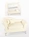 Juliana "Boudoir" High Back Cream Chaise Longue Cream Jewellery Box