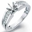 14K White Gold Majestic Diamond Engagement Ring, Semi-Mount Setting