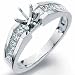 14K White Gold Majestic Diamond Engagement Ring, Semi-Mount Setting