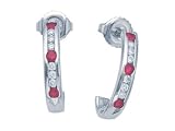 0.45 cttw Ruby Earrings by Karina B ( tm ) in 18k White Gold LIFETIME WARRANTY - B00027E8LI