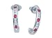 0.45 cts Ruby Earrings - 18kt White or Yellow Gold LIFETIME WARRANTEE