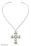 Pearl choker, 'Radiant Cross'