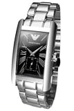 Image of Armani black dial s/steel bracelet watch AR0157