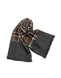 Forzieri Checked Wool and Silk Reversible Men's Scarf Brown