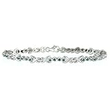 0.50 Carat Natural Blue Diamond Bracelet in Platinum Plated Sterling Silver