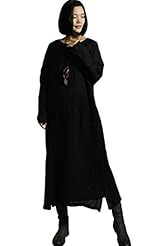 Linen Slit Fall  Dress