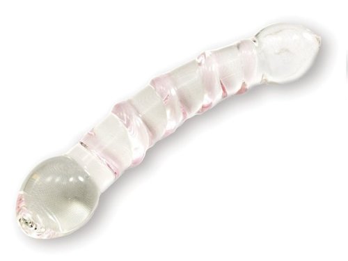 Heart 2 Heart Dildo Borosilicate Glass Double Spiro, Clear