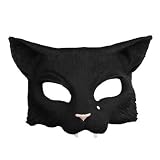 Kitty Cat Halloween Half Mask - Color: Black