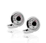 Shiny Sterling Silver White Thermometer Cufflinks