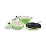 Le Creuset Essential Enameled Cast-Iron 5-Piece Cookware Set, Kiwi