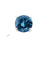 0.80 Ct Round Blue SI1/SI2 Diamond 18K Yellow Gold Ring