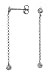14K White Gold Diamond Cut Bead Drop Earrings