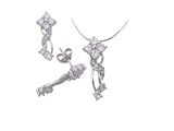 Sterling Silver Fashion CZ Necklace and Earring Set