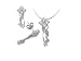 Sterling Silver Fashion CZ Necklace and Earring Set