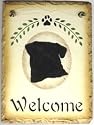 Black Pug Pugs 6x8 Hanging Welcome Slate