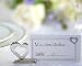 'Playful Hearts' Silver Placecard Holders with Matching Place Cards (Set of 4)