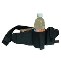 Lambskin Leather Fanny Pack Waist Bag With Drink Holder & Cell Phone Pouch Black