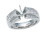 0.75 cts Princess Diamonds Engagement Ring - Platinum, 18kt White or Yellow Gold