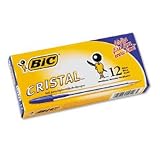 BIC(R) Cristal(R) Ballpoint Pens, Medium Point, 1.0 mm, Blue, Box Of 12