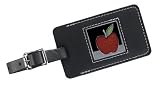Red Apple Leather Luggage Tag