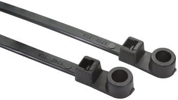 SCREW MOUNT TIE/Black, 8.5" long, 50 lb strength.