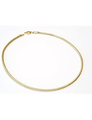 14K Yellow Gold 10" Snake Anklet, Set with a Yellow Gold Lobster Claw Clasp.