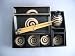 Ceramic japanese complete sake gift set - black spiral Miya Japanese Tableware Gifts