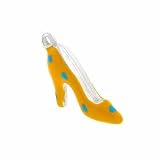 Sterling Silver Yellow Enamel Light Blue Heart High Heel Stiletto Shoe Charm