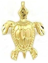 14K Gold Sea Turtle Charm Nautical Ocean Jewelry 13mm