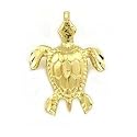 Sea Turtle Charm 14k Gold 13mm