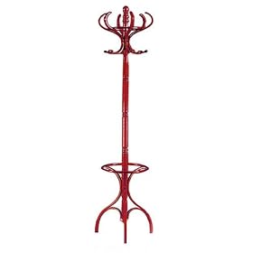 <b>Wooden Cherry Finish Coat Rack with Umbrella Stand</b>