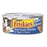 Friskies Shredded with Ocean Whitefish and Tuna in Sauce Canned Cat Food (24/5.5-oz cans)