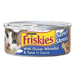 Friskies Shredded with Ocean Whitefish and Tuna in Sauce Canned Cat Food (24/5.5-oz cans)