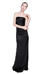 Strapless Lace-Up Satin Bridesmaid Dress/Wedding Party Dress 