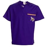 NFL Minnesota Vikings Purple Basic Unisex Solid Scrub Top (Medium)