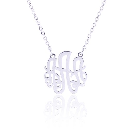 Huan XUN Monogram Necklace Initial Letters A-Z Stainless Steel