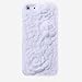 niceEshop(TM) White 3D Sculpture Rose Flower Silicone Soft Case Cover fit for the new Iphone5 5S +Screen Protector