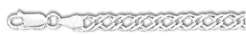 Sterling Silver 24 Inch X 5.0 mm Rombo Chain Necklace Italian