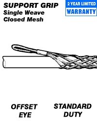 Leviton L9532 Offset Eye, Closed Mesh, Single Weave, Standard Duty, Support Wire Mesh Grip .620 to .740 Cable Diameter