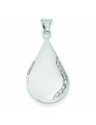 Genuine 14K Yellow Gold 21mm Tear Drop Diamond Set Locket 1 Grams Of Gold 100% Satisfaction Guaranteed.