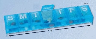 Ezy Dose Large 7 Day Contour Pill Reminder - 2 Blue, 2 Green & 2 Clear