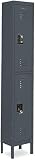 Edsal CQA5091GY Quick-Assemble Double-Tier Locker, 12 x 18 x 78, Gray