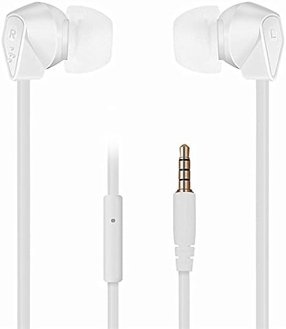Wired Earbuds, ULDUM Stereo HiFi Noise Cancelling Super Bass Sweatproof In-ear Dual Driver Earbuds with Built-in Microphone for Music Players - White