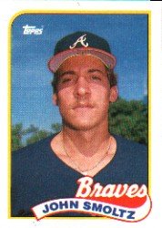 1989 Topps John Smoltz Rookie Baseball Card #382 - Shipped In Protective Display Case!
