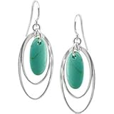 Sterling Silver Oval Turquoise Hook Earrings